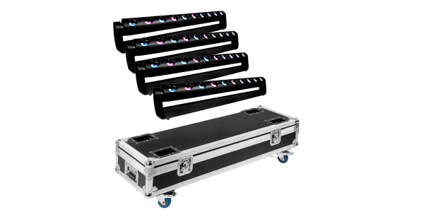 PACK 4 Unidades Bar Beam 10 x40 RGBWA com Flight Case